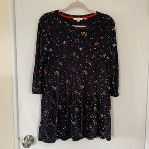 Boden Tunic Top Navy Polka Dot 3/4 sleeves medium